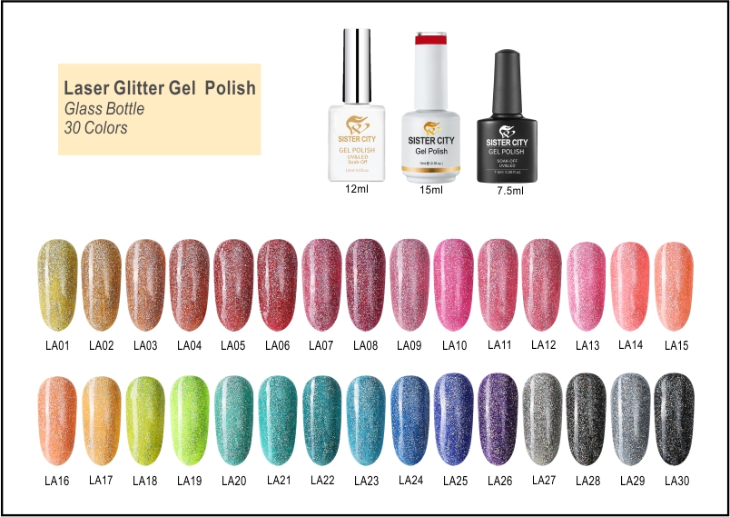 Laser glitter gel polish