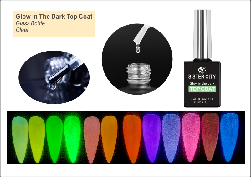 Glow in the dark top coat