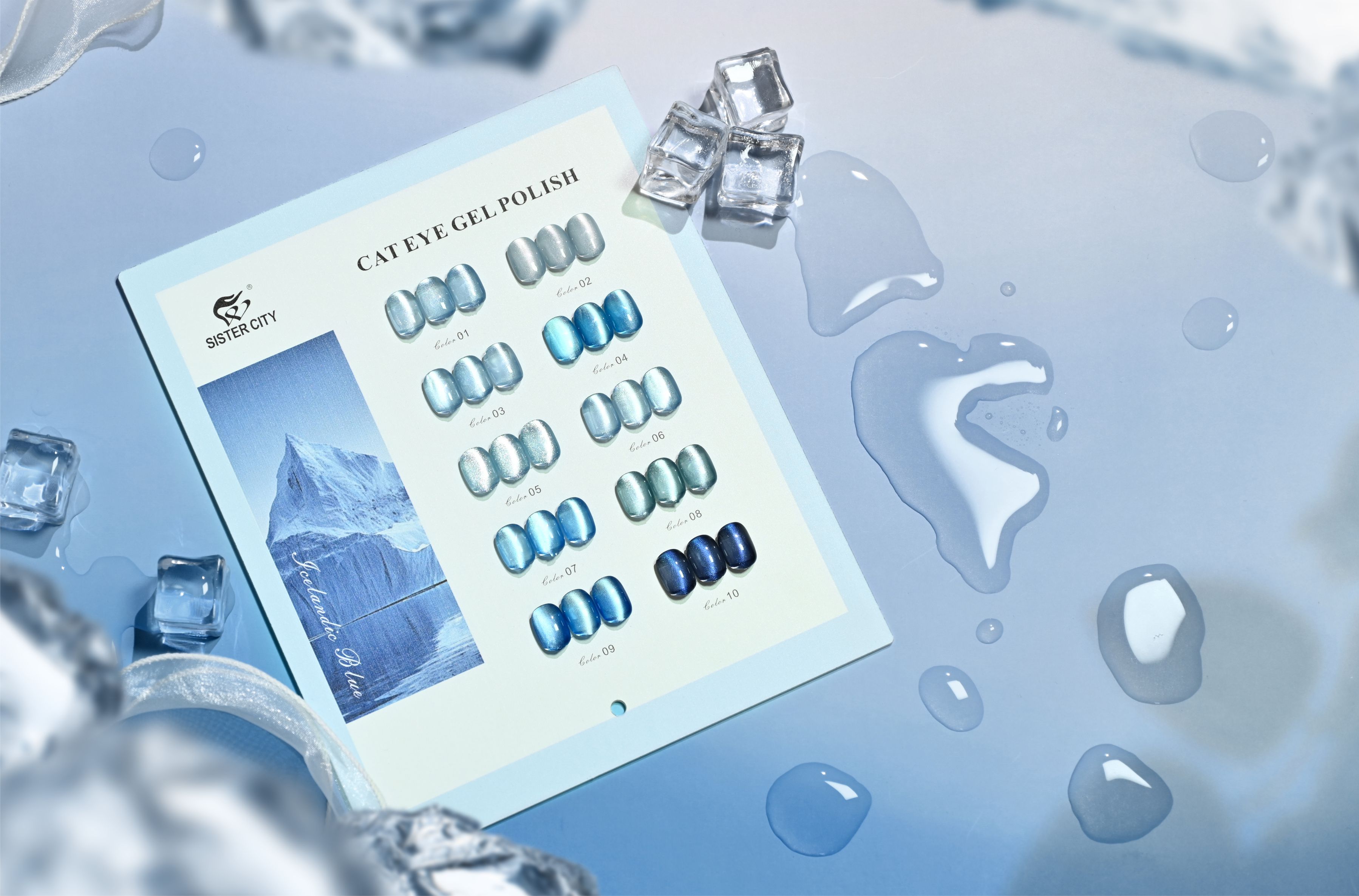 Cat eye gel in blue series