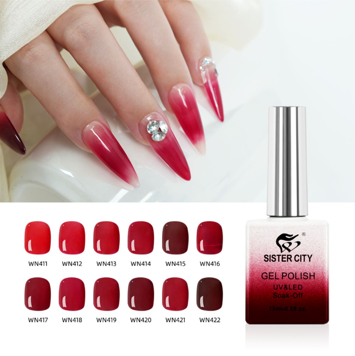 Burgundy wine red gel polish