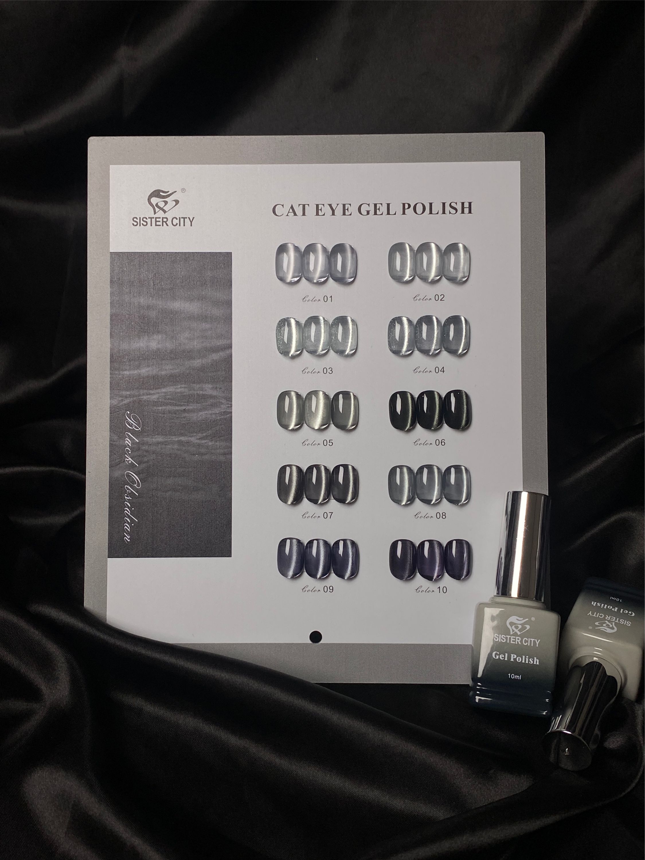 Cat eye gel in silver & black