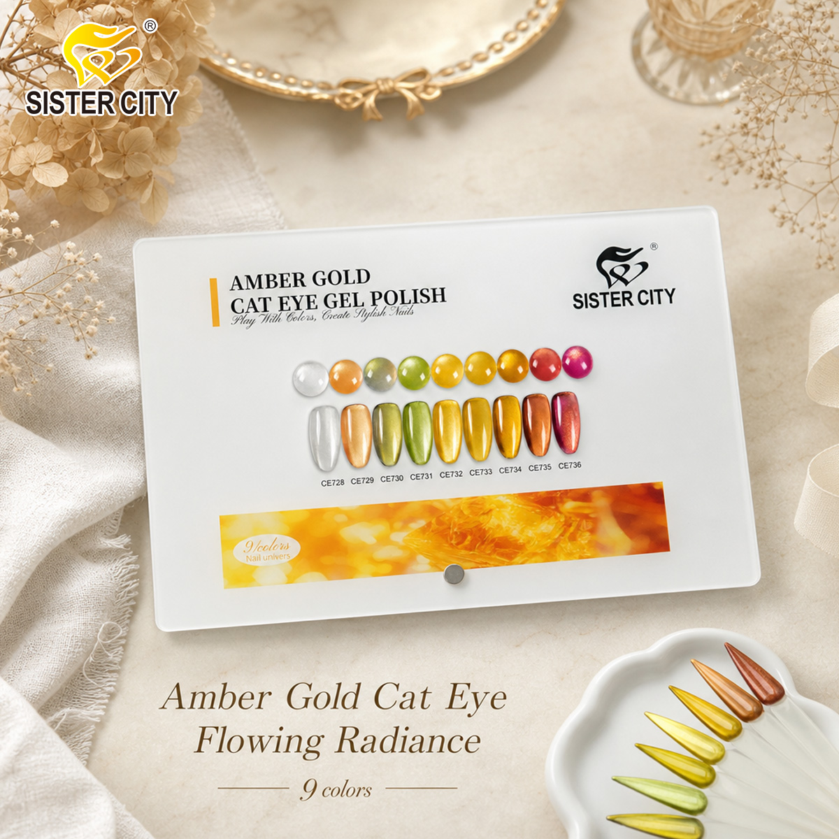 Amber Gold Cat Eye