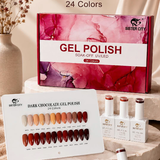 24 colors gel polish set-brown colors series