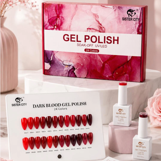 24 colors gel polish set-Red colors series